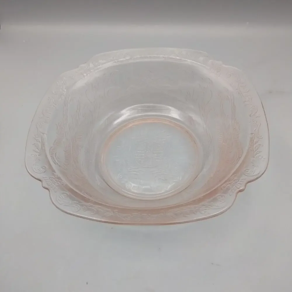 Pink Depression Glass 9 1/2” Serving Bowl Madrid Recollection